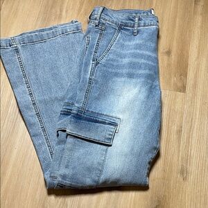 Classic Blue Wide Leg Denim Jeans